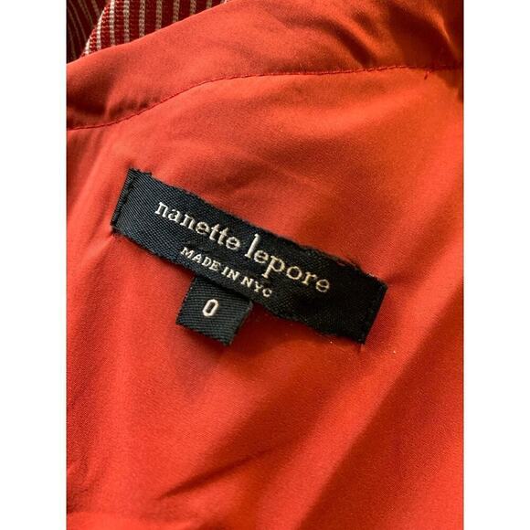 Nanette Lepore Red and White Striped Sleeveless Corset Peplum Dress Size 0 - Picture 4 of 4